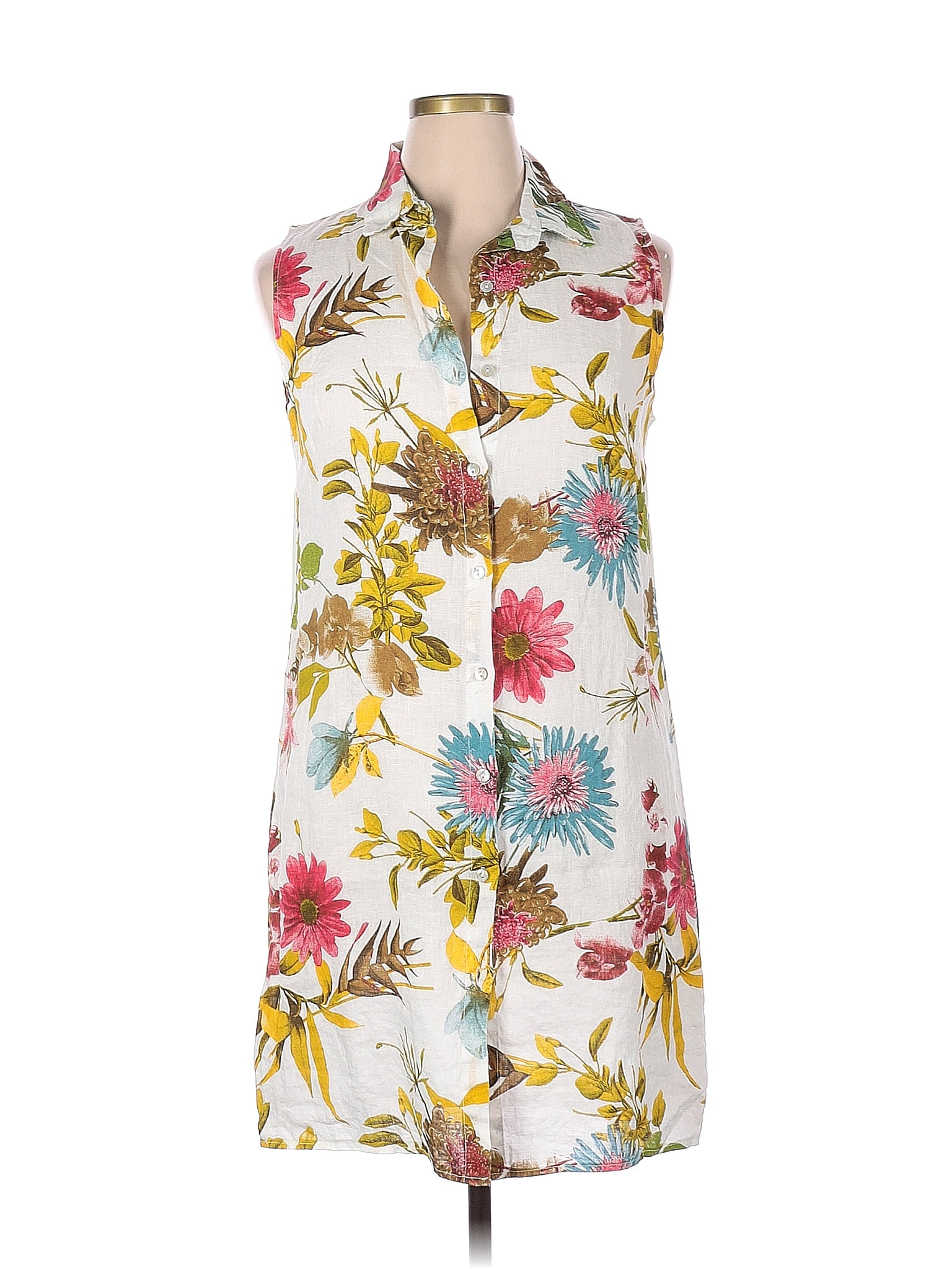 Lina Tomei 100% Linen White Casual Dress Size XL - 67% off | thredUP