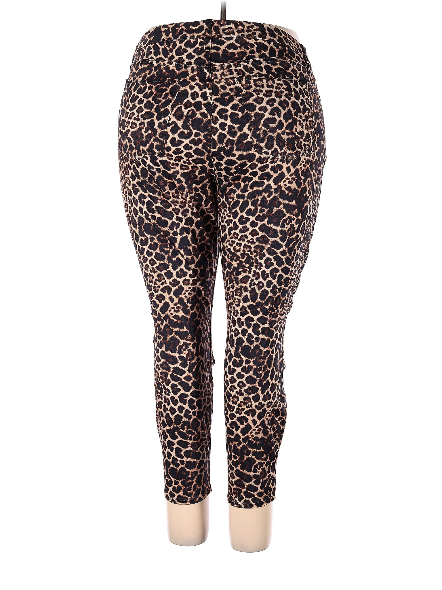 Seven7 Women's Plus Size HIGH Rise Printed Skinny Jean, Leopard