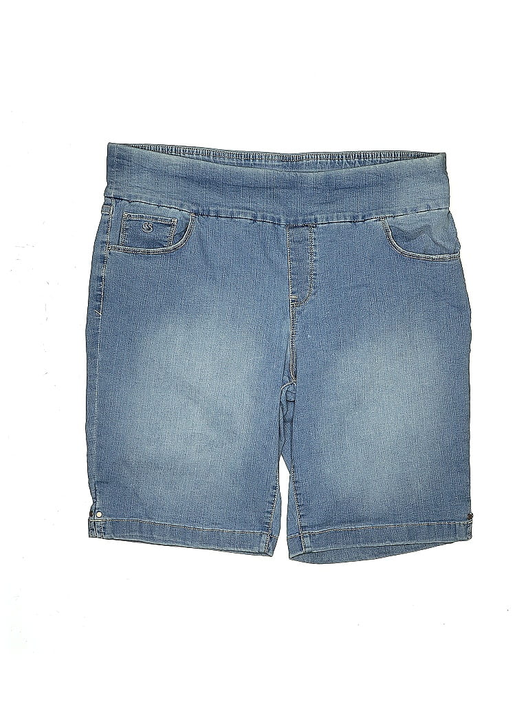 Skort En Jean Gloria Vanderbilt Taille 10 - Bleu Clair Cargo Avec Poches