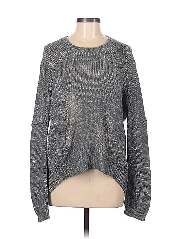 BCBGMAXAZRIA Color Block Marled Gray Pullover Sweater Size M 85