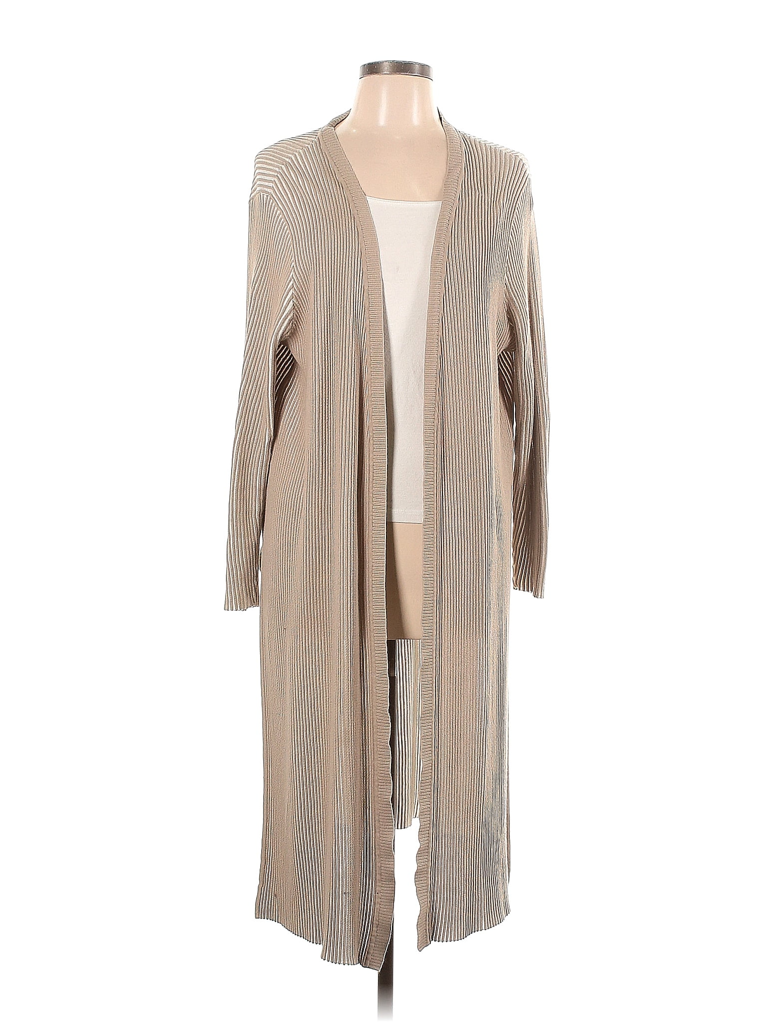 Wynne Layers Solid Tan Silver Cardigan Size L - 67% off | thredUP