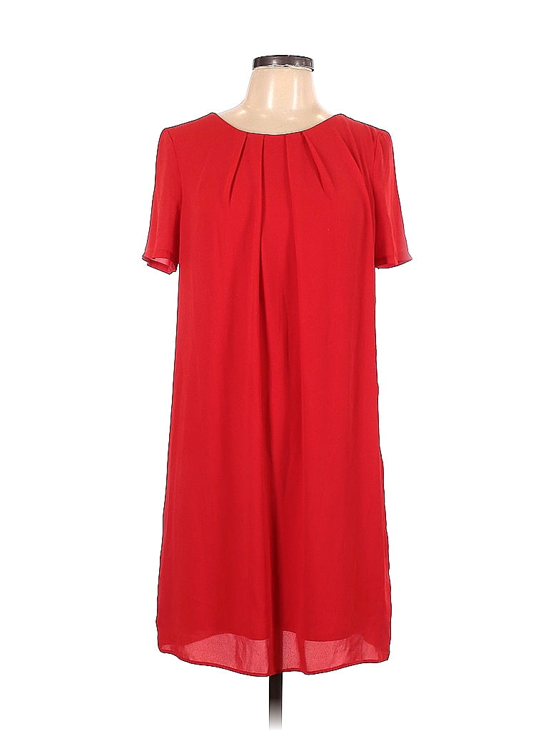 TU 100% Polyester Solid Red Casual Dress Size 12 - photo 1
