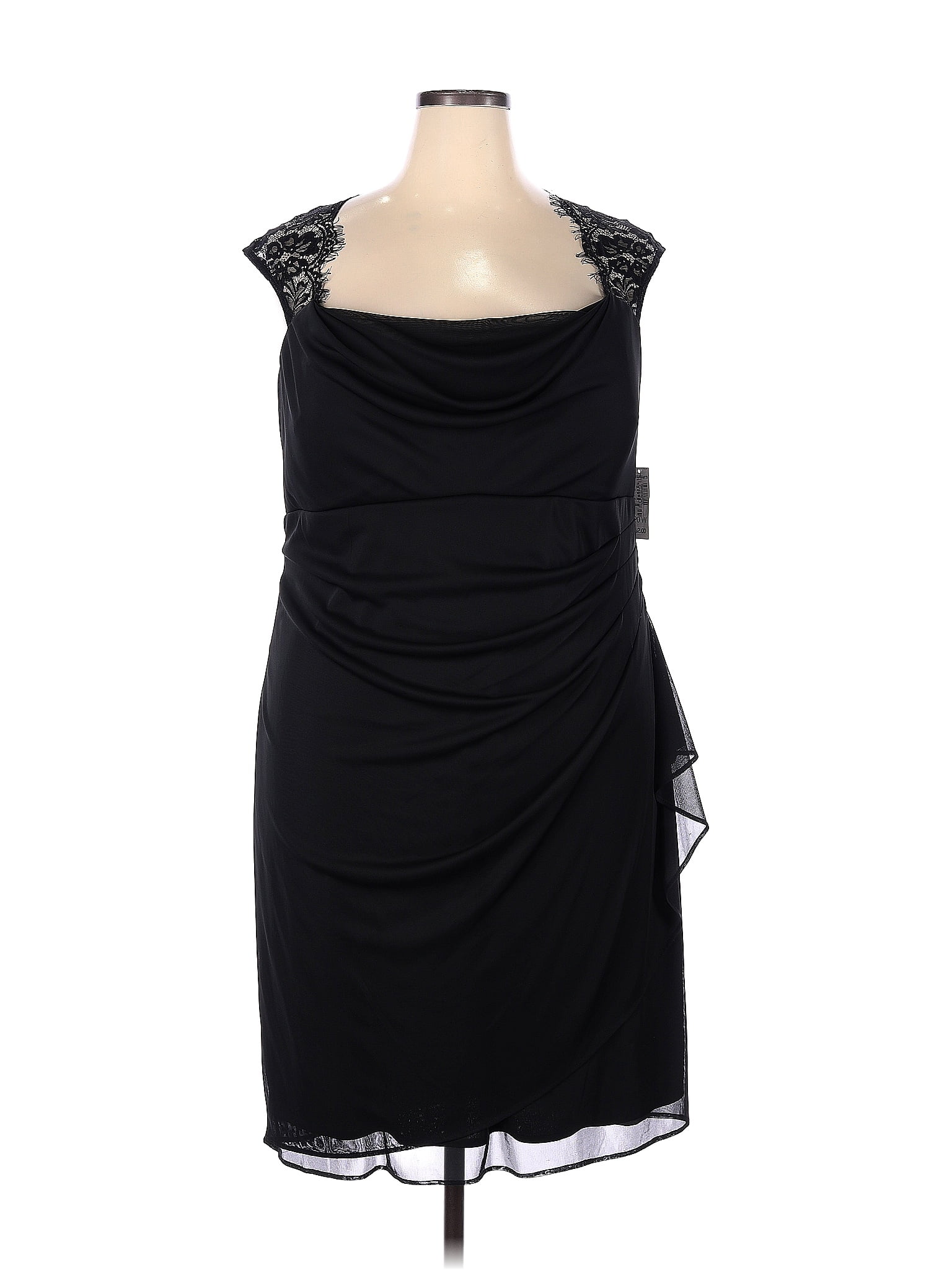 db established 1962 100 Polyester Solid Black Cocktail Dress Size 20