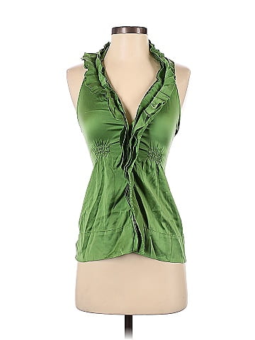 BCBGMAXAZRIA Solid Green Sleeveless Blouse Size XXS 85 off