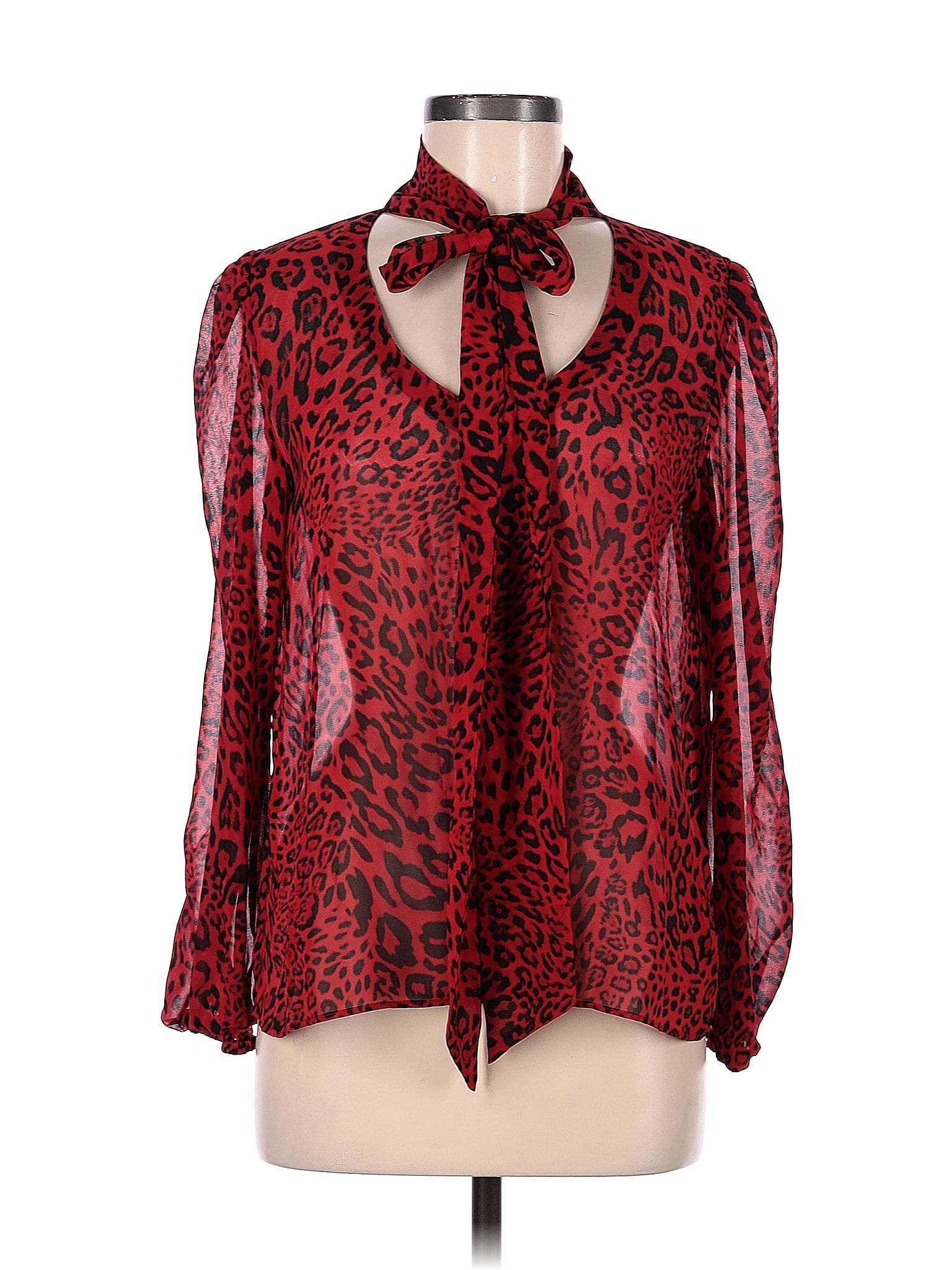 Generation Love 100 Polyester Red Long Sleeve Blouse Size M 79 Off