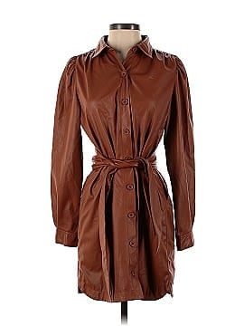 Peter Som Collective Brown Faux Leather Shirtdress (view 1)