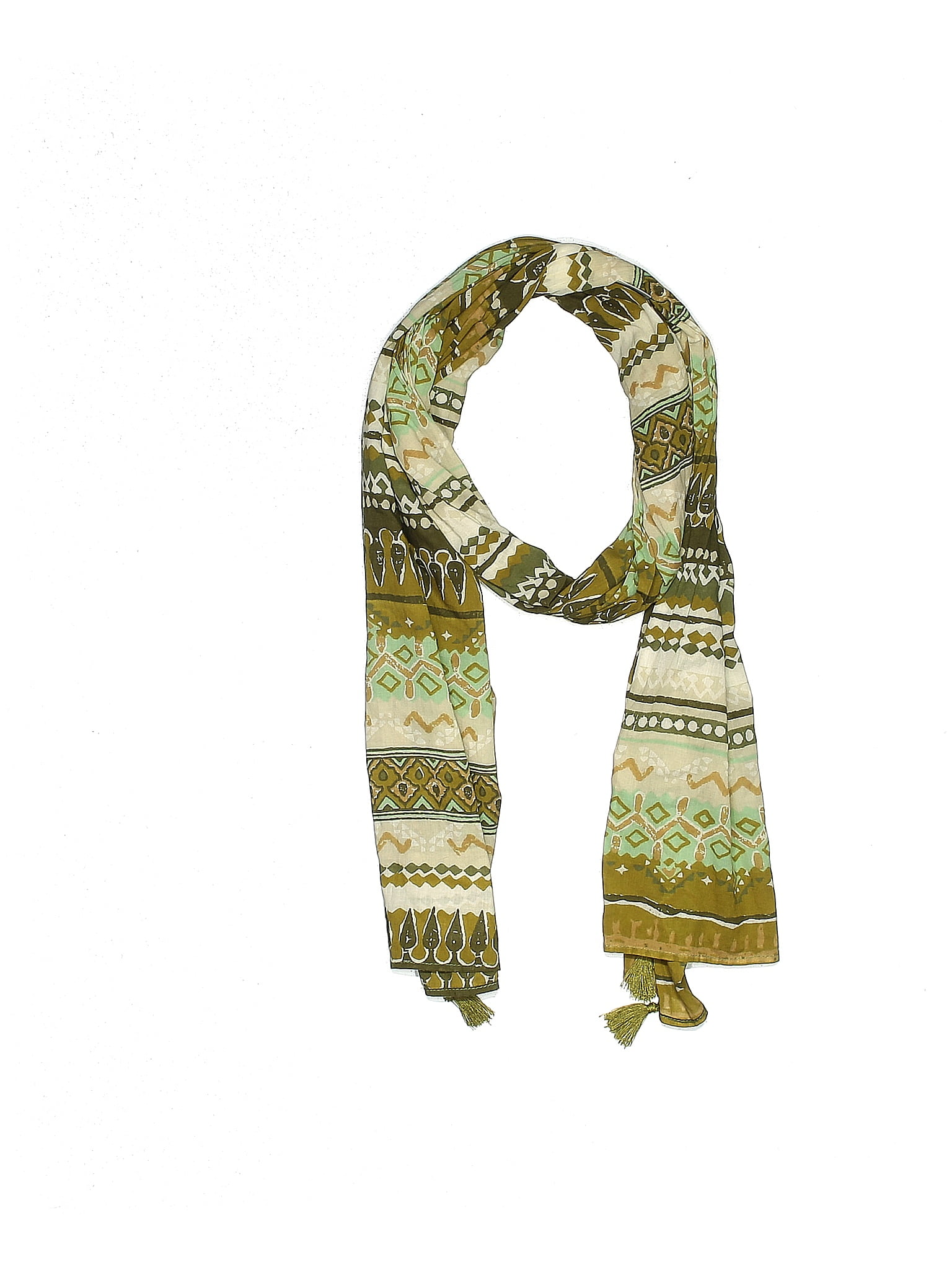 Kohl's 100 Cotton Multi Color Green Scarf One Size 23 off thredUP
