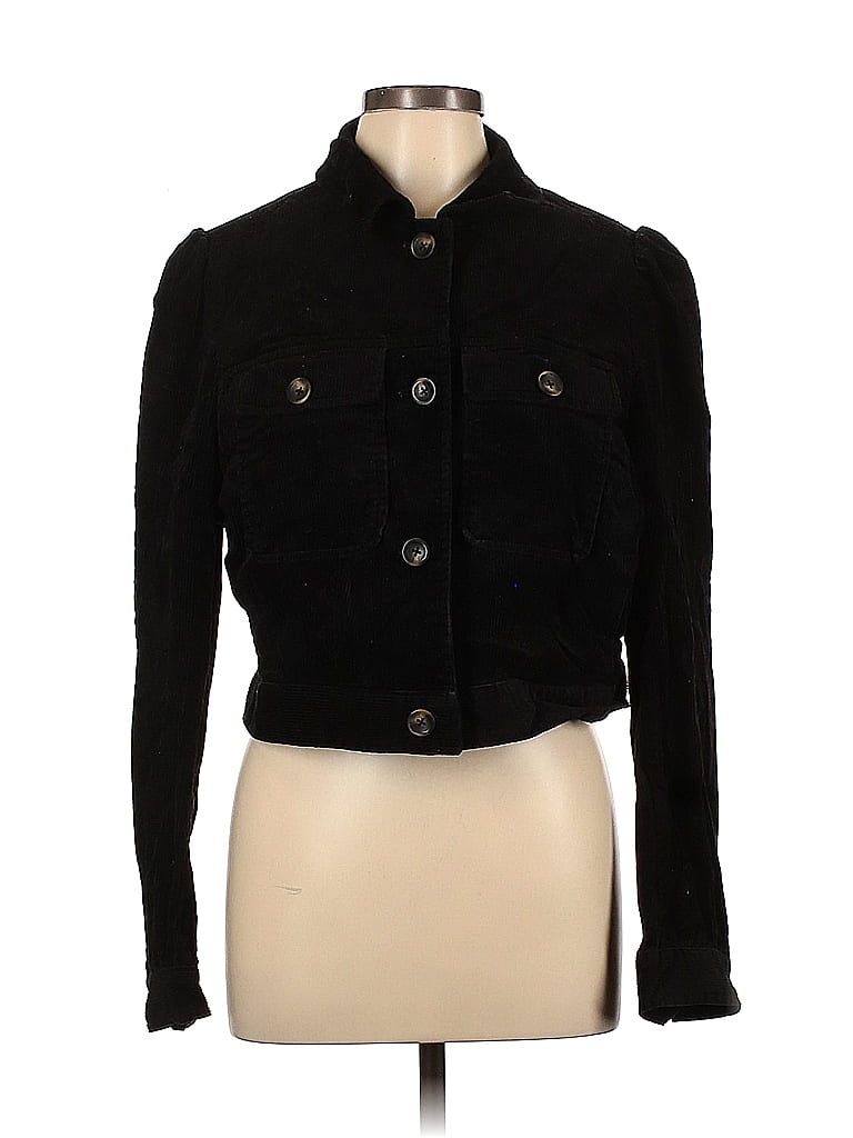 Boden Solid Black Denim Jacket Size 12 - 70% off | thredUP
