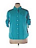 Talbots 100% Linen Blue Long Sleeve Button-Down Shirt Size 0X (Plus) - photo 1