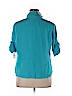 Talbots 100% Linen Blue Long Sleeve Button-Down Shirt Size 0X (Plus) - photo 2
