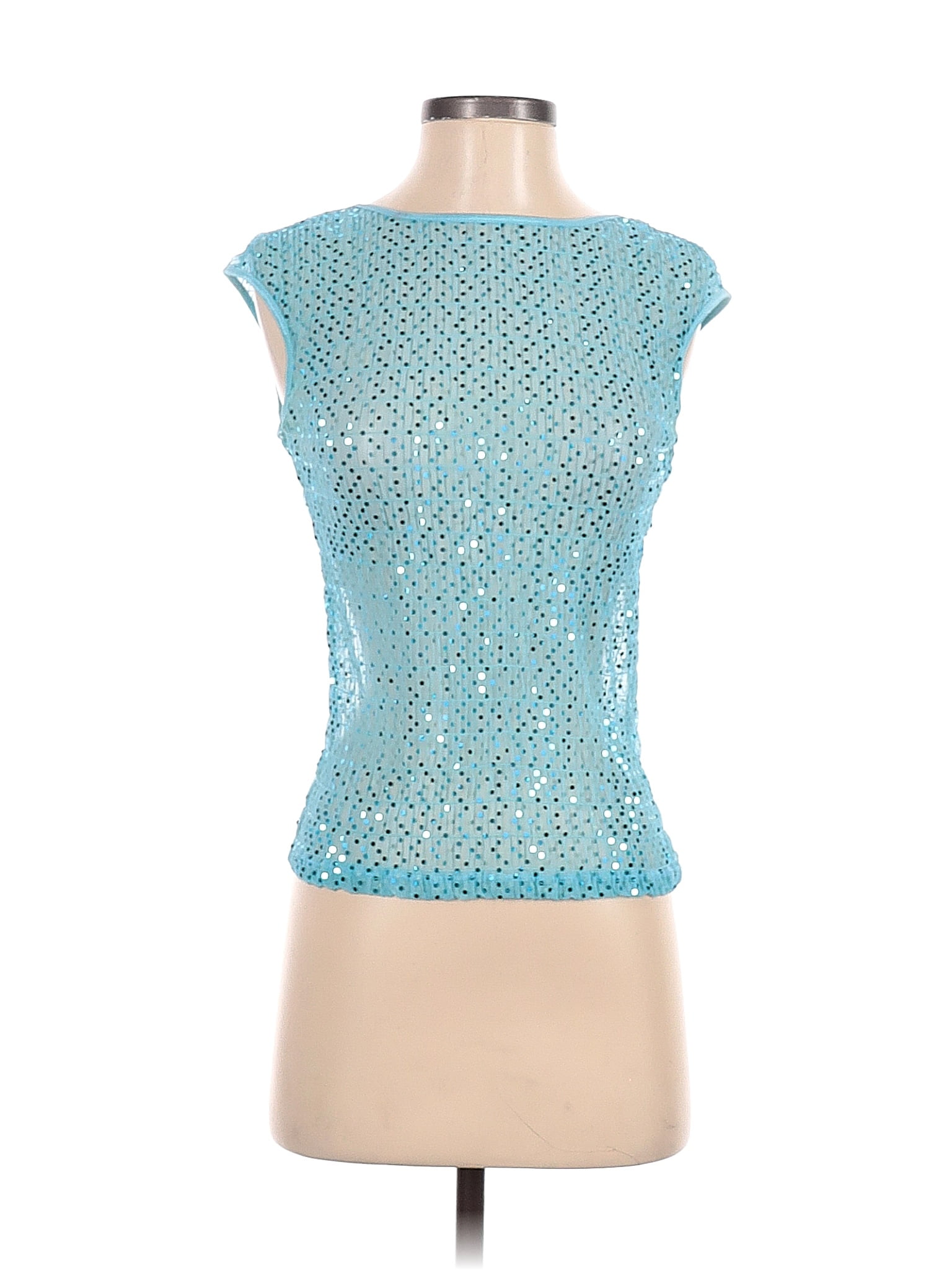 Blouse Julie’s Closet Femme 3X Sans Manches – Pois Stretch – Marron Et Sarcelle