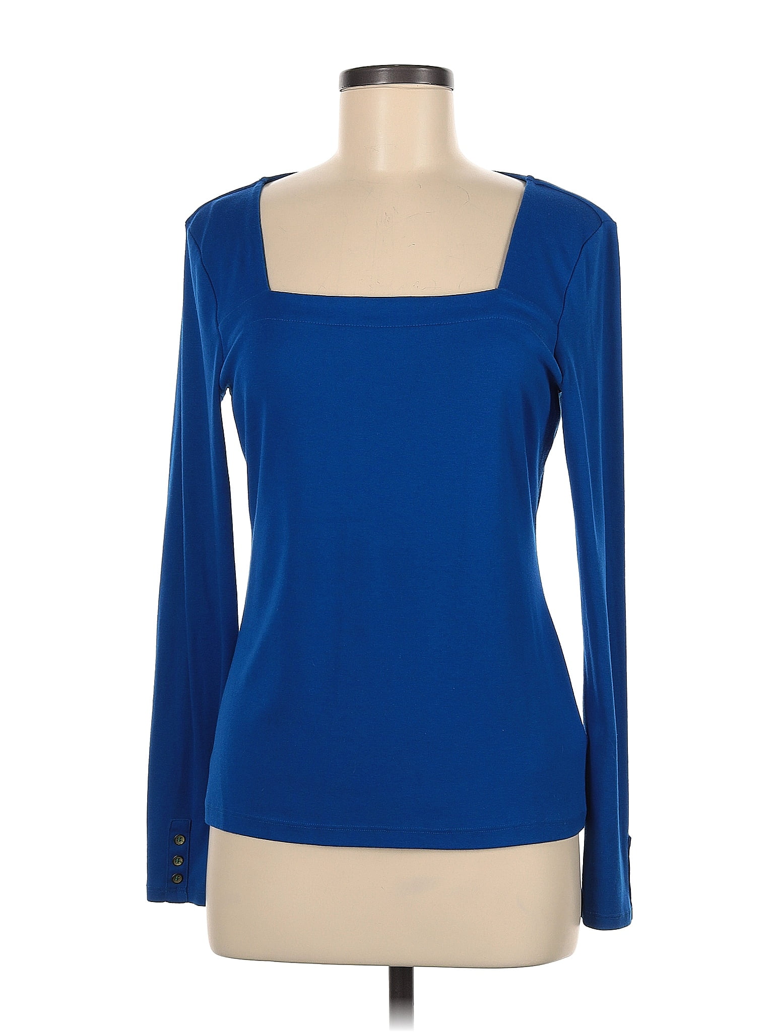 The Limited Color Block Solid Blue Long Sleeve Top Size M 70 Off