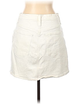Madewell Heritage Stretch Denim Straight Mini Skirt in Tile White: Yoke-Pocket Edition (view 2)