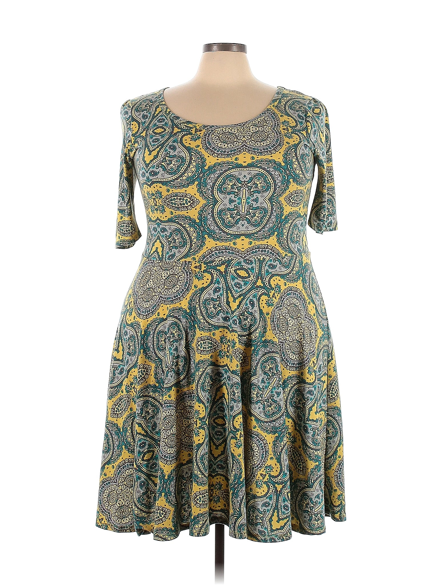 Lularoe Multi Color Teal Casual Dress Size 3X (Plus) - 43% off | thredUP