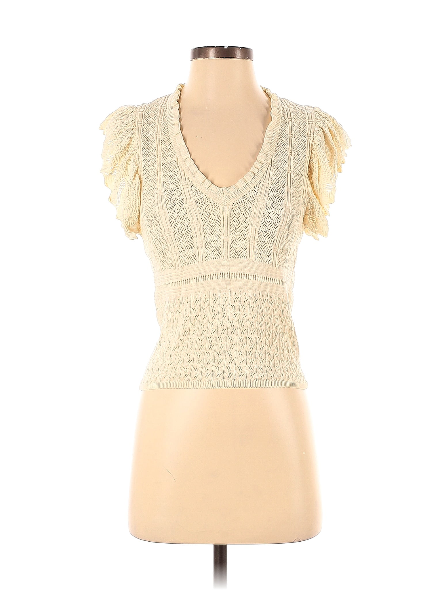 Zara Ivory Short Sleeve Top Size S 49 Off Thredup