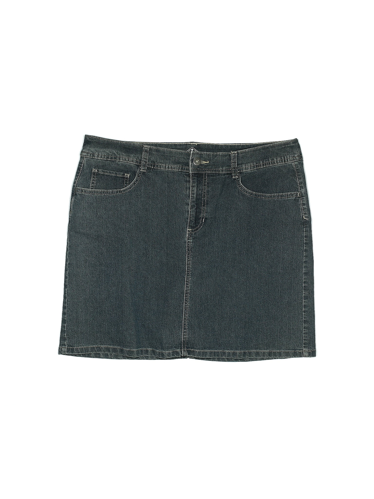 St. John's Bay Solid Gray Denim Skirt Size 14 - 60% off | thredUP