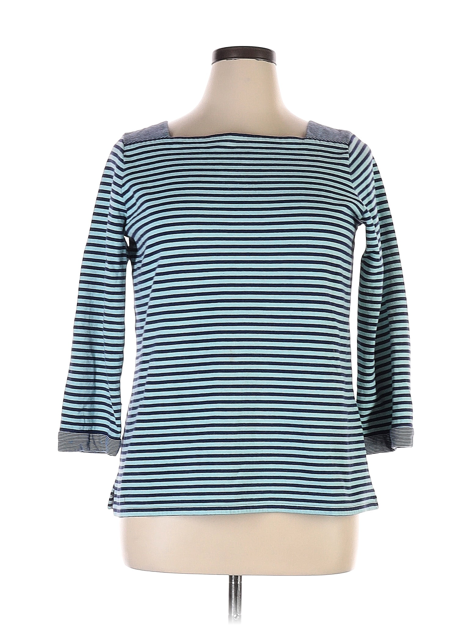 Coldwater Creek Color Block Stripes Blue Long Sleeve Top Size 16 - 73% ...