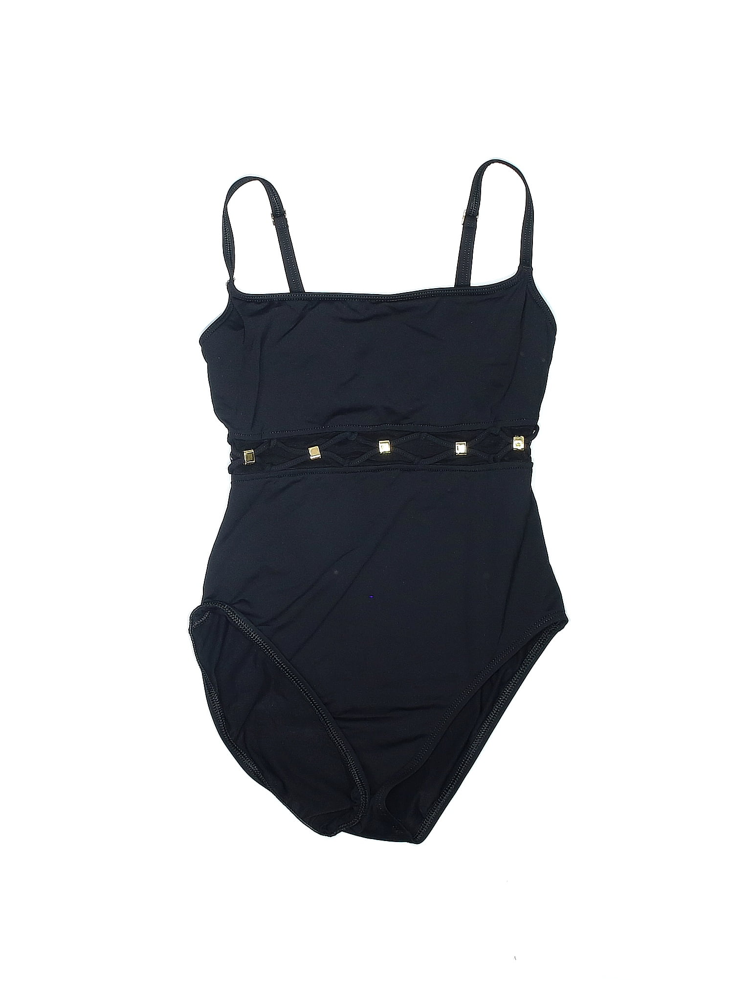 La Blanca Solid Black Blue One Piece Swimsuit Size 6 59 Off Thredup 3354