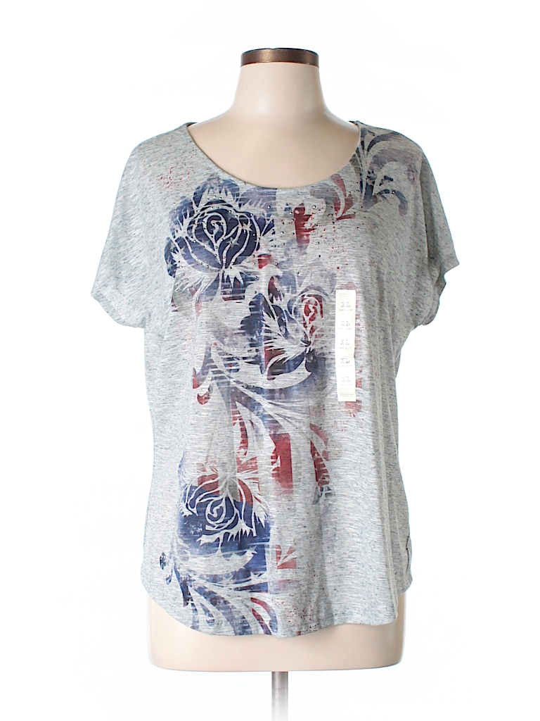 SONOMA life + style Print Gray Short Sleeve T-Shirt Size XL - 70% off ...