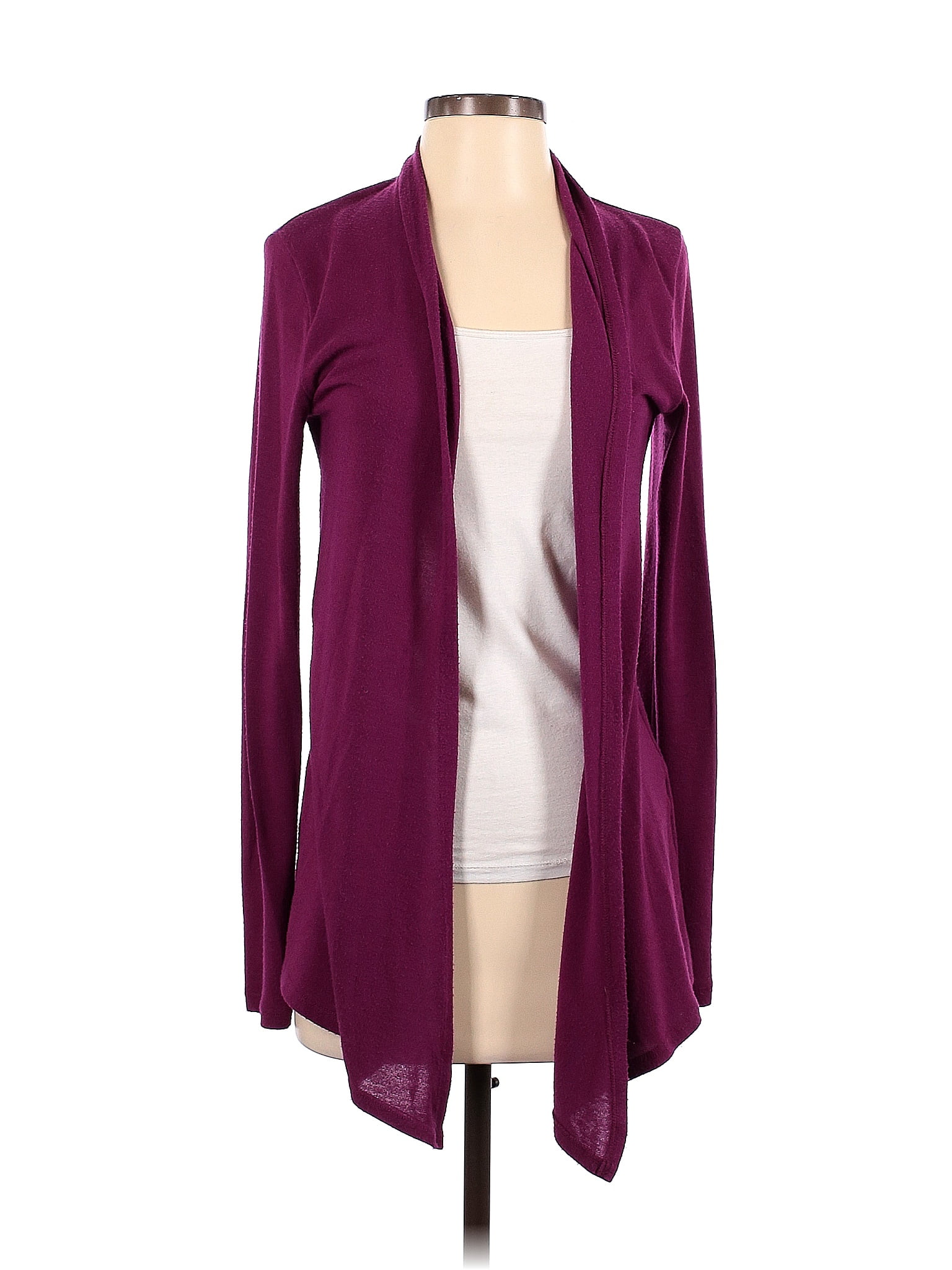 Mix by 41 Hawthorn Color Block Solid Purple Burgundy Cardigan Size S ...