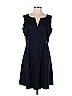 Anni Kuan Solid Blue Casual Dress Size 10 - photo 1
