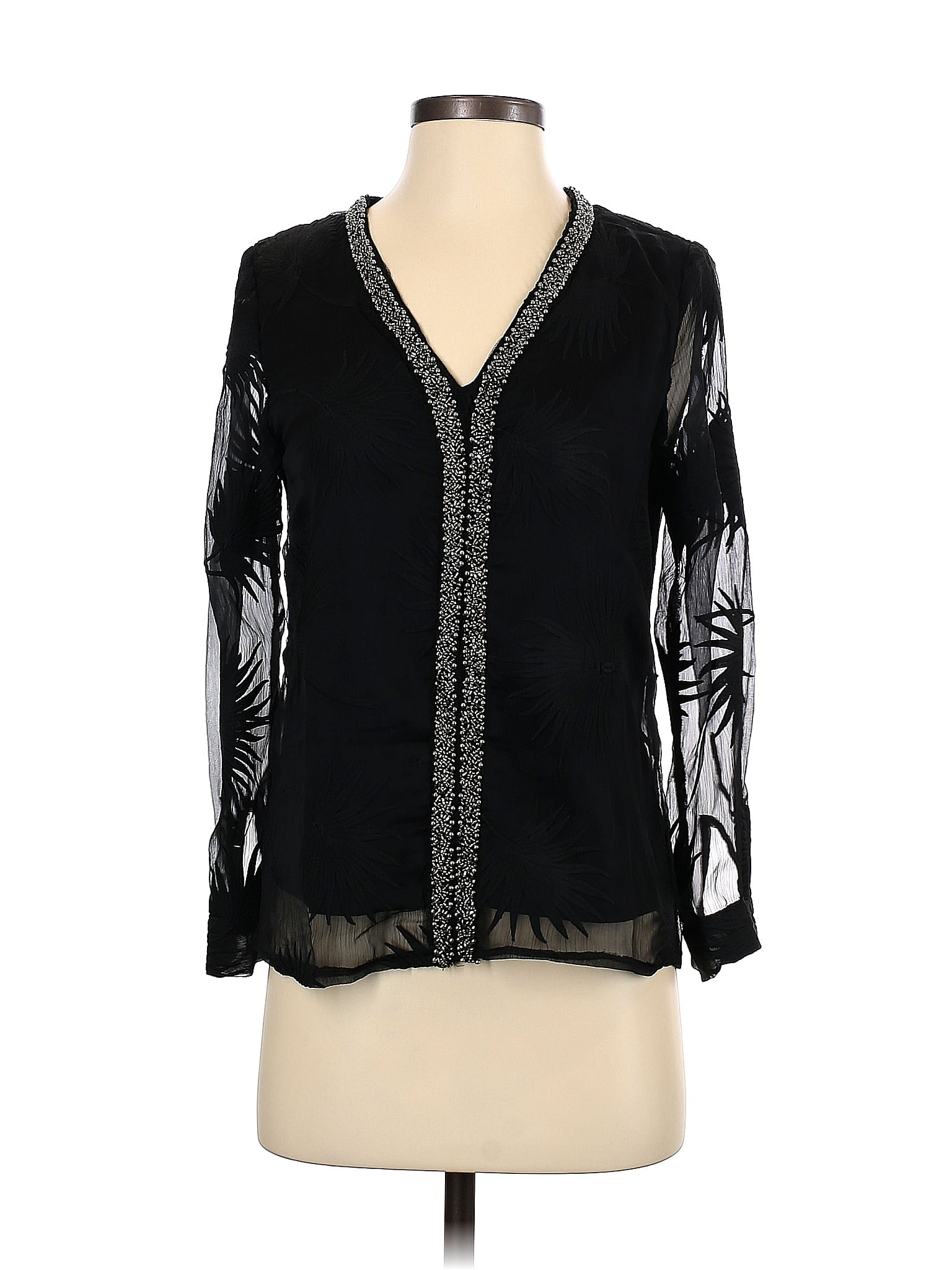 Long Sleeved 100 Silk Top