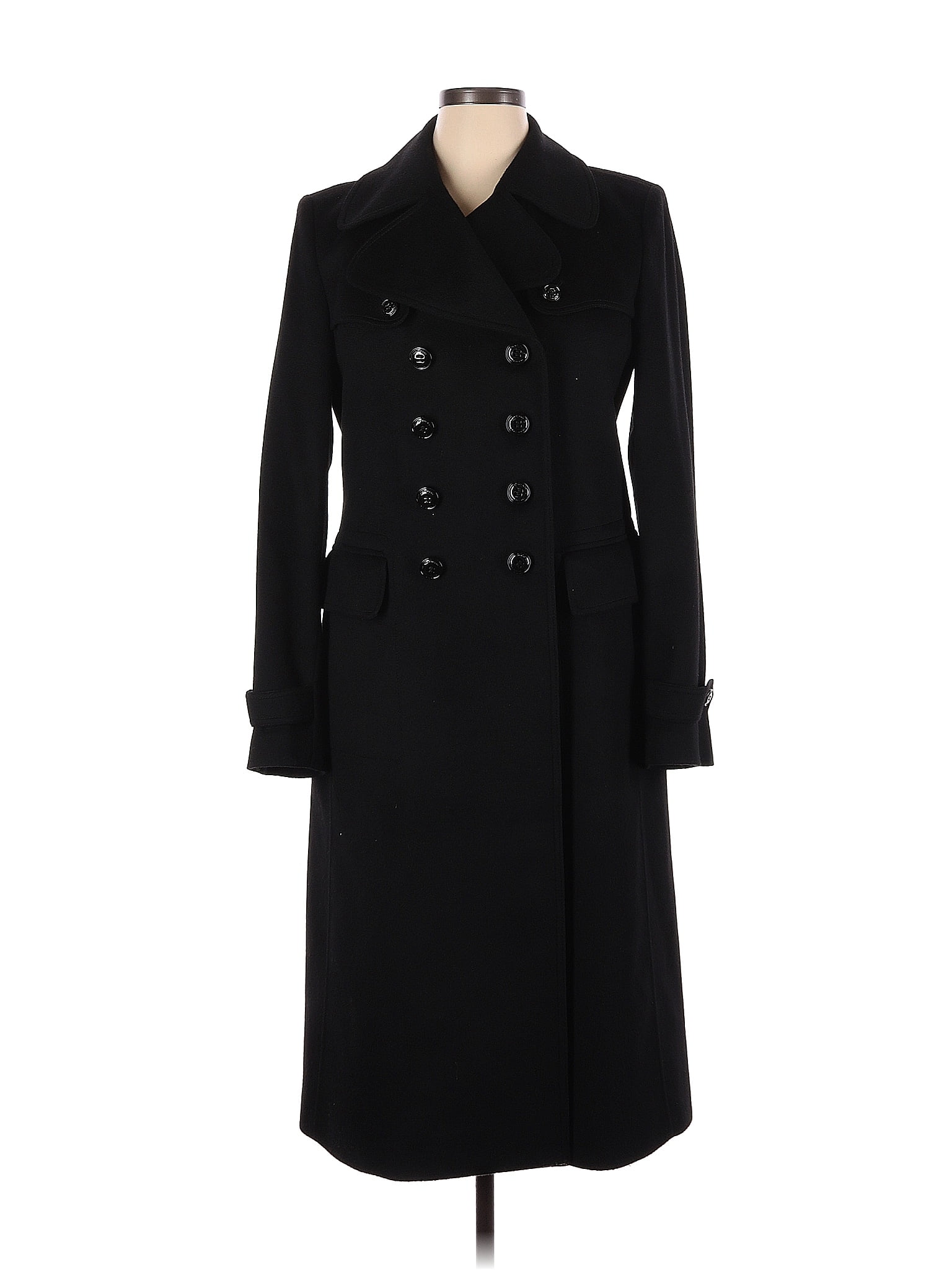 Burberry 100% Cashmere Solid Black Coat Size 14 - 81% off | thredUP