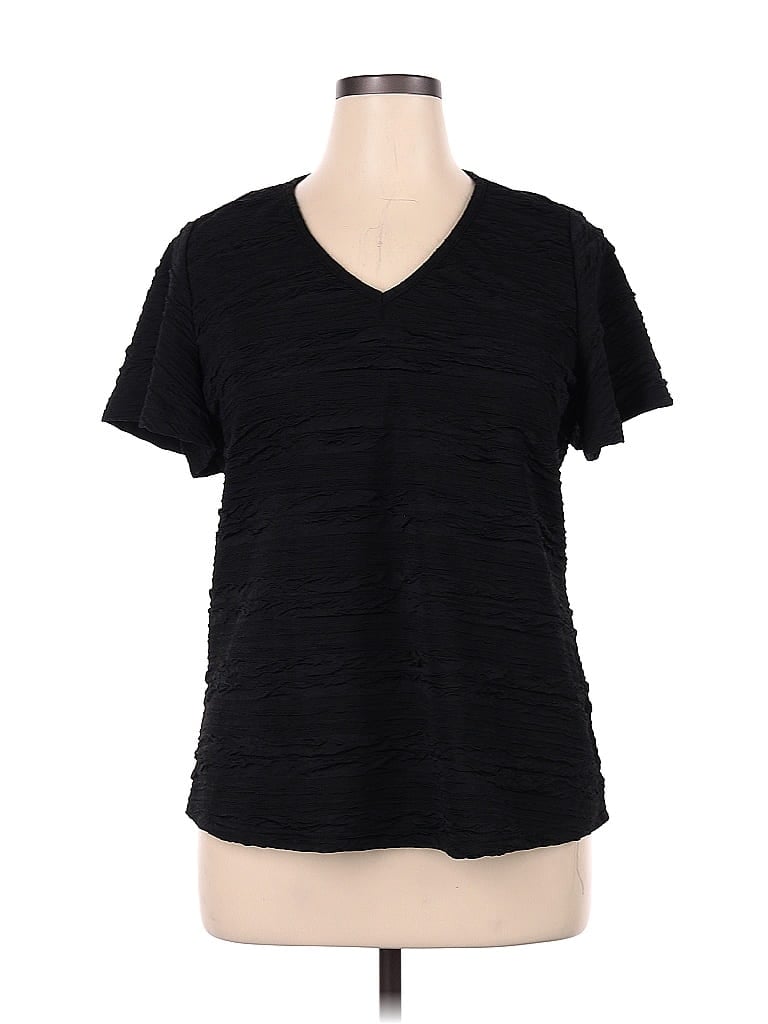 Pre-owned Shein Short Sleeve T-shirt In Black