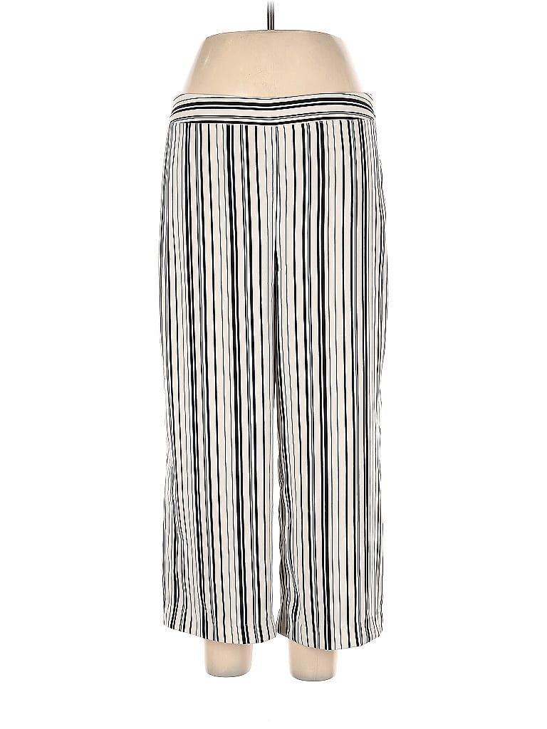 Cynthia Rowley TJX Stripes Ivory Casual Pants Size 12 - photo 1