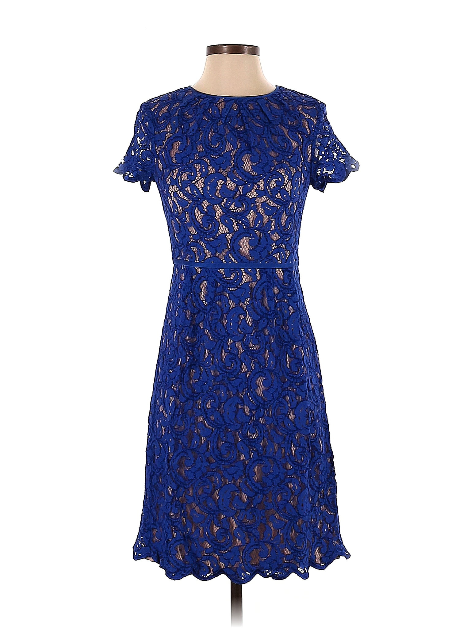 Adrianna Papell Women's Pearl Trim Cocktail Dress Blue Size 4