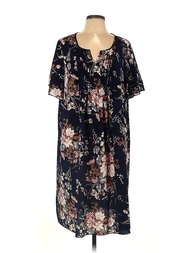 Shein Floral Blue Casual Dress Size 3X (Plus) - 40% off | ThredUp