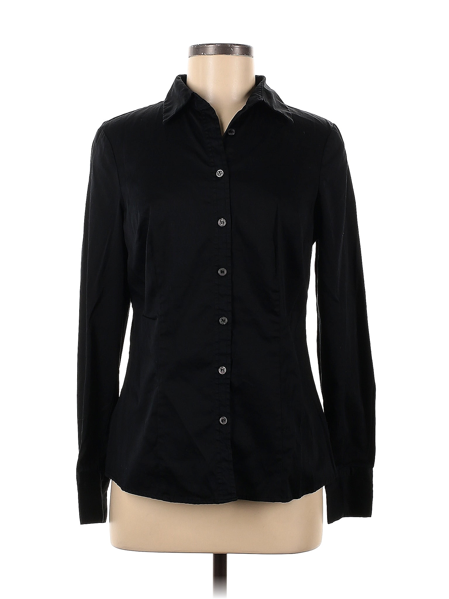 The Limited Solid Black Long Sleeve Button Down Shirt Size M 71 Off