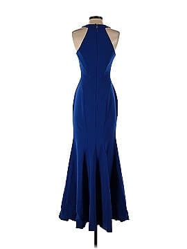 Theia Cobalt Smooth Mermaid Gown (view 2)