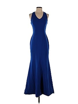 Theia Cobalt Smooth Mermaid Gown (view 1)