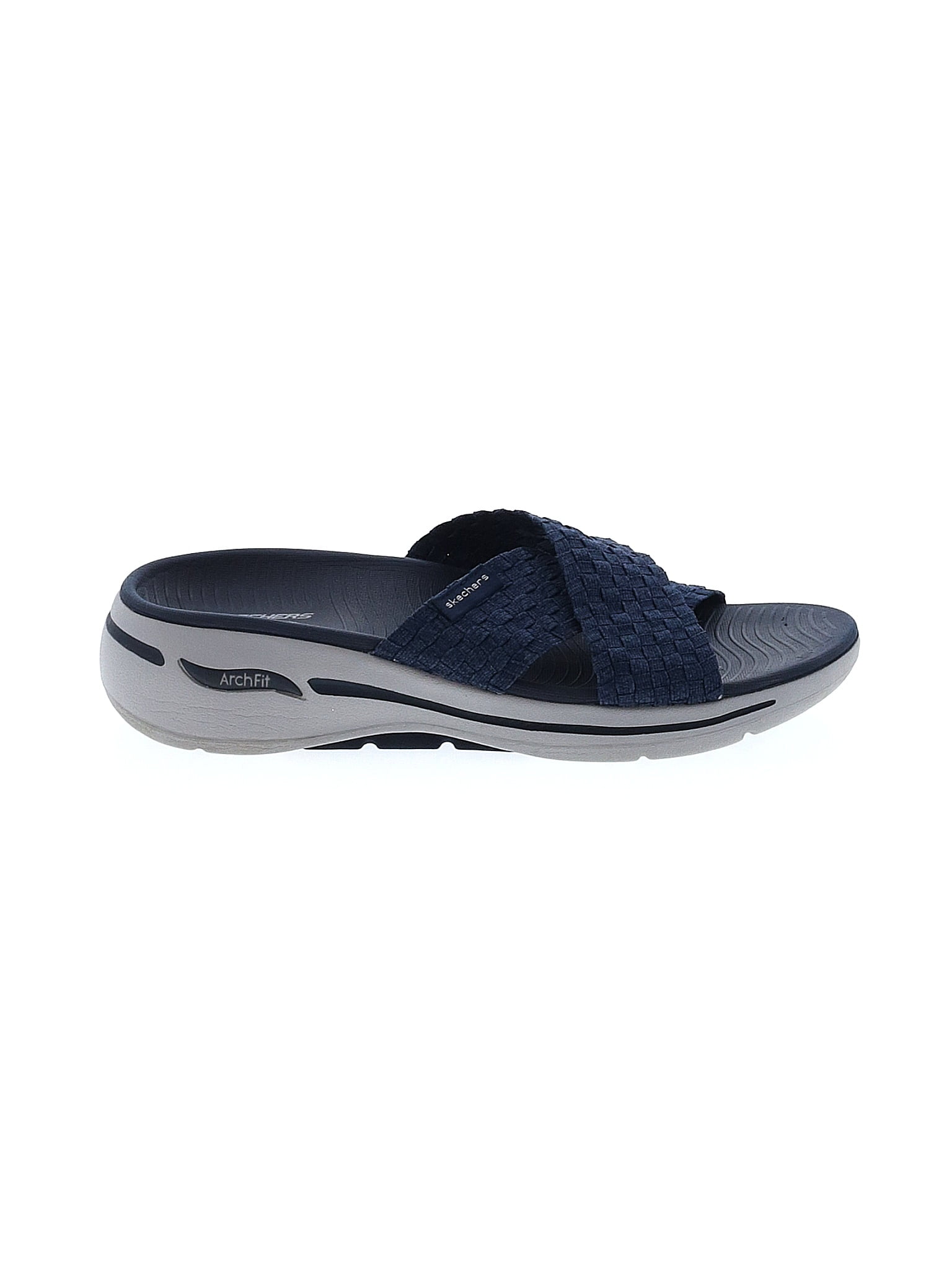 Skechers Solid Navy Blue Sandals Size 8 - 59% off | thredUP