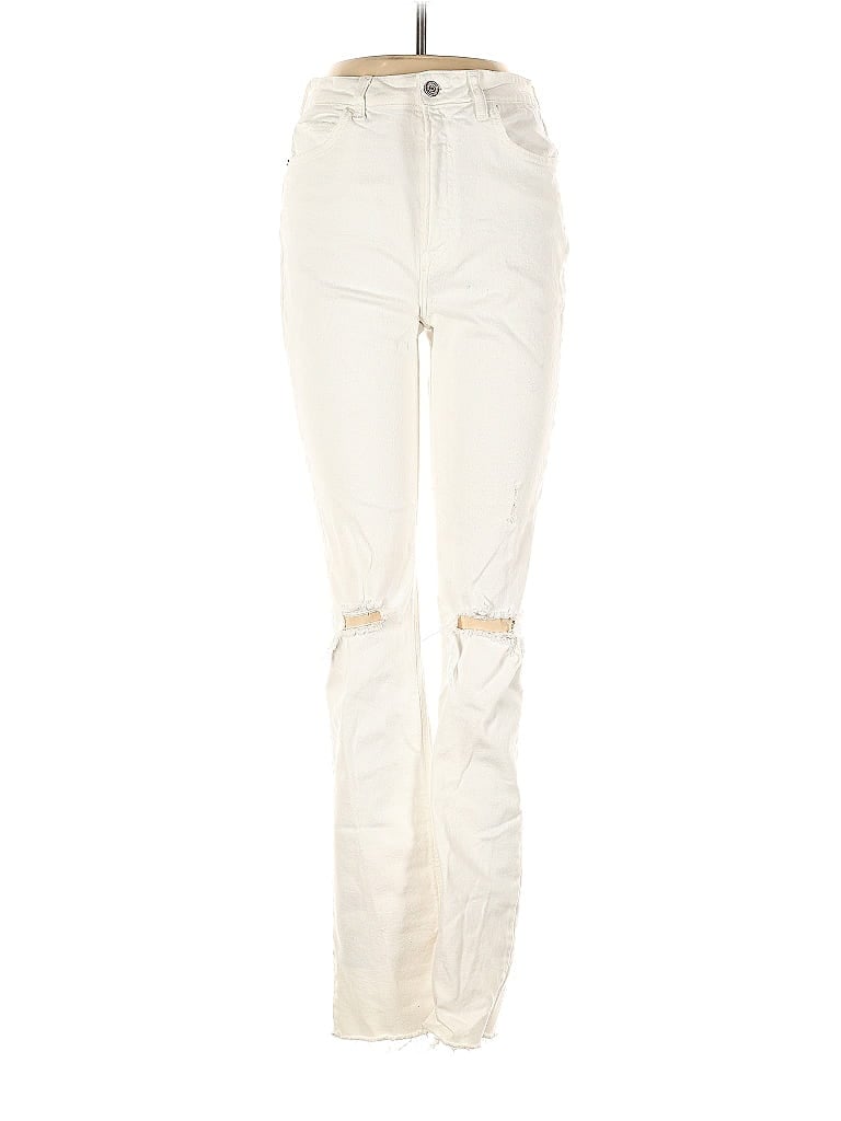 Zara Tortoise Ivory White Jeans Size 6 - photo 1
