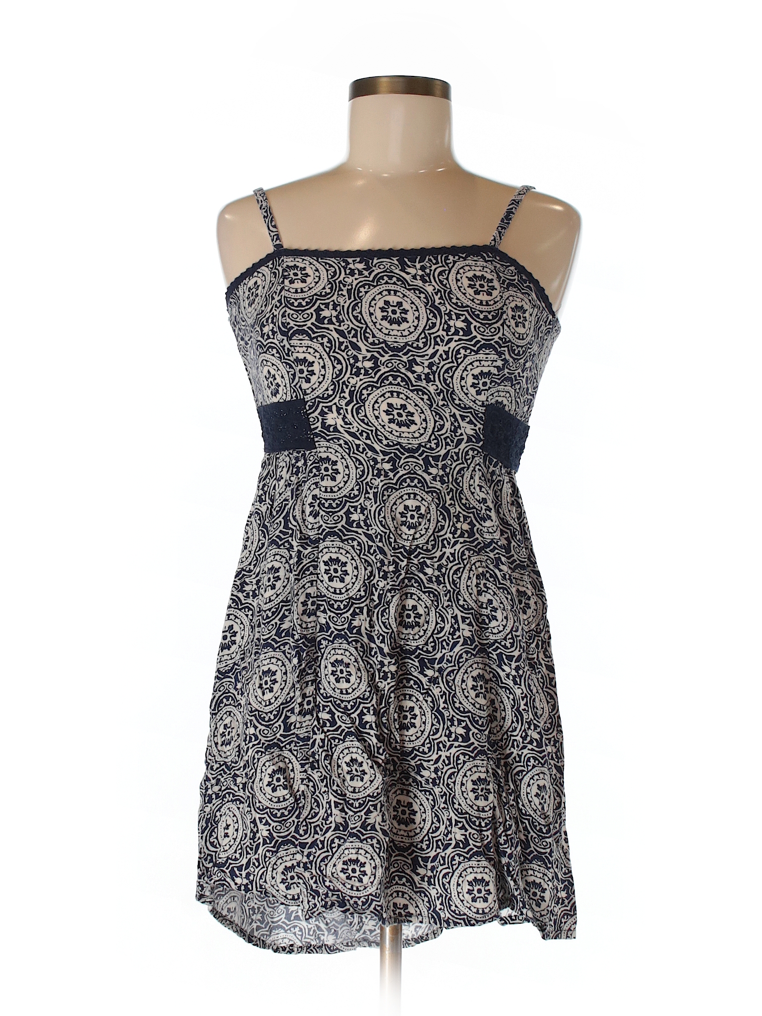 Mossimo 100% Rayon Print Dark Blue Casual Dress Size M - 66% off | thredUP
