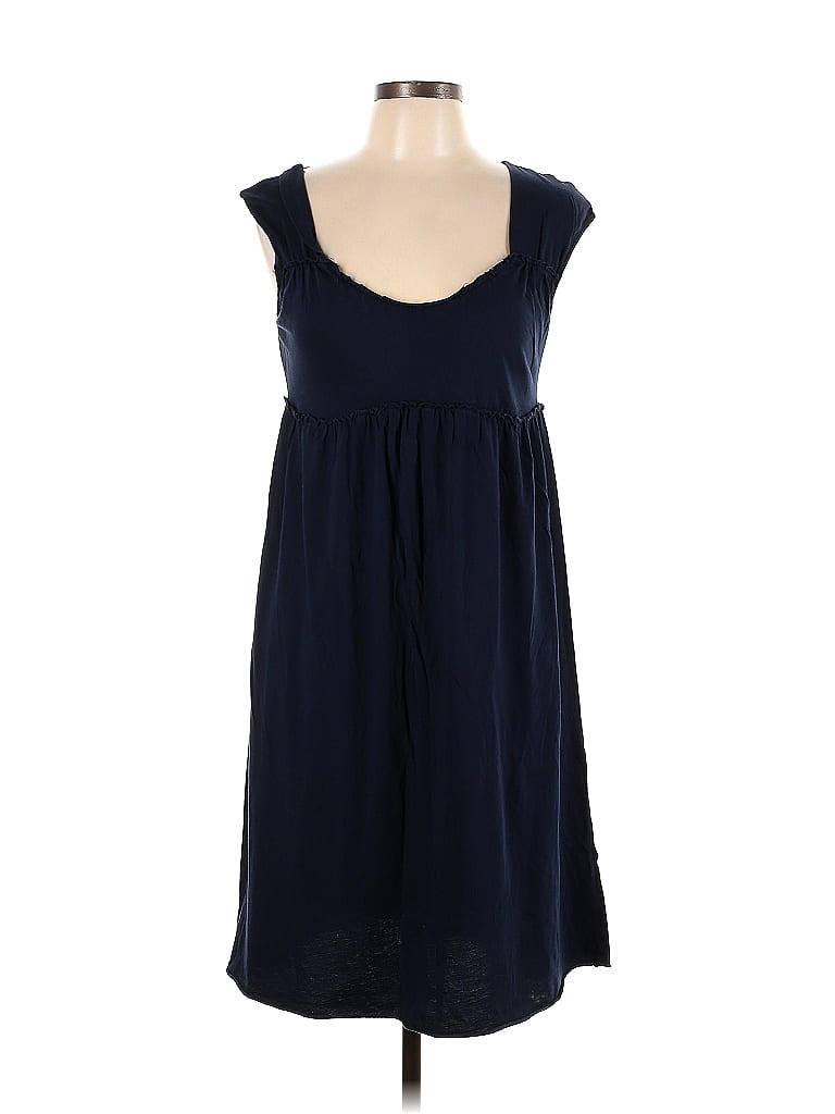 Velvet by Graham & Spencer 100% Cotton Solid Navy Blue Casual Dress ...