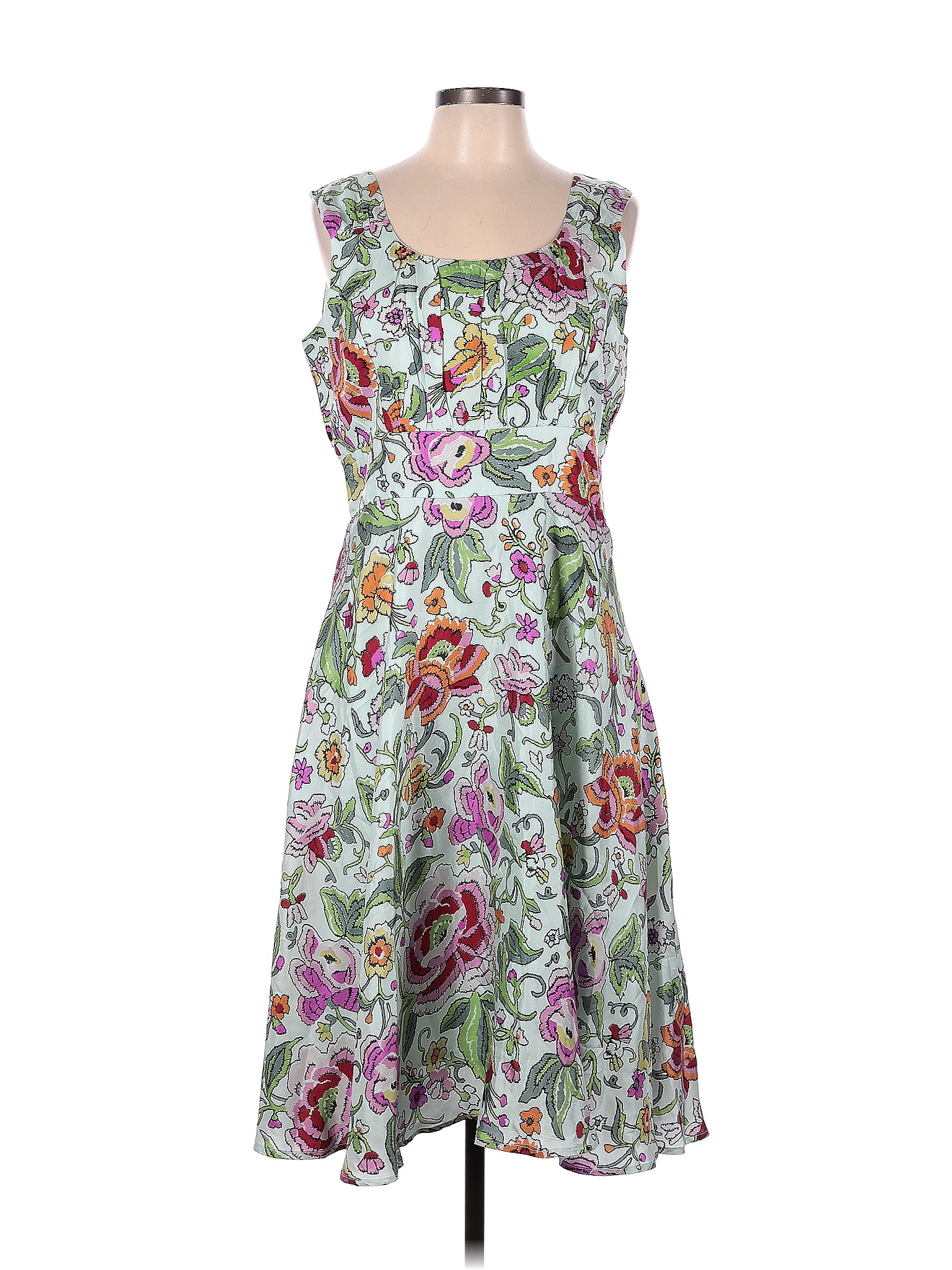 Sundance 100% Cotton Floral Multi Color Green Casual Dress Size 10 - 76 ...