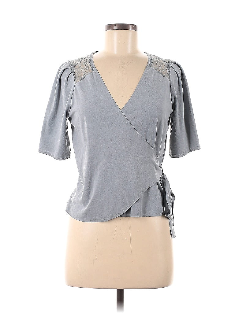 Zara Basic Gray Short Sleeve Blouse Size M - 44% off | thredUP