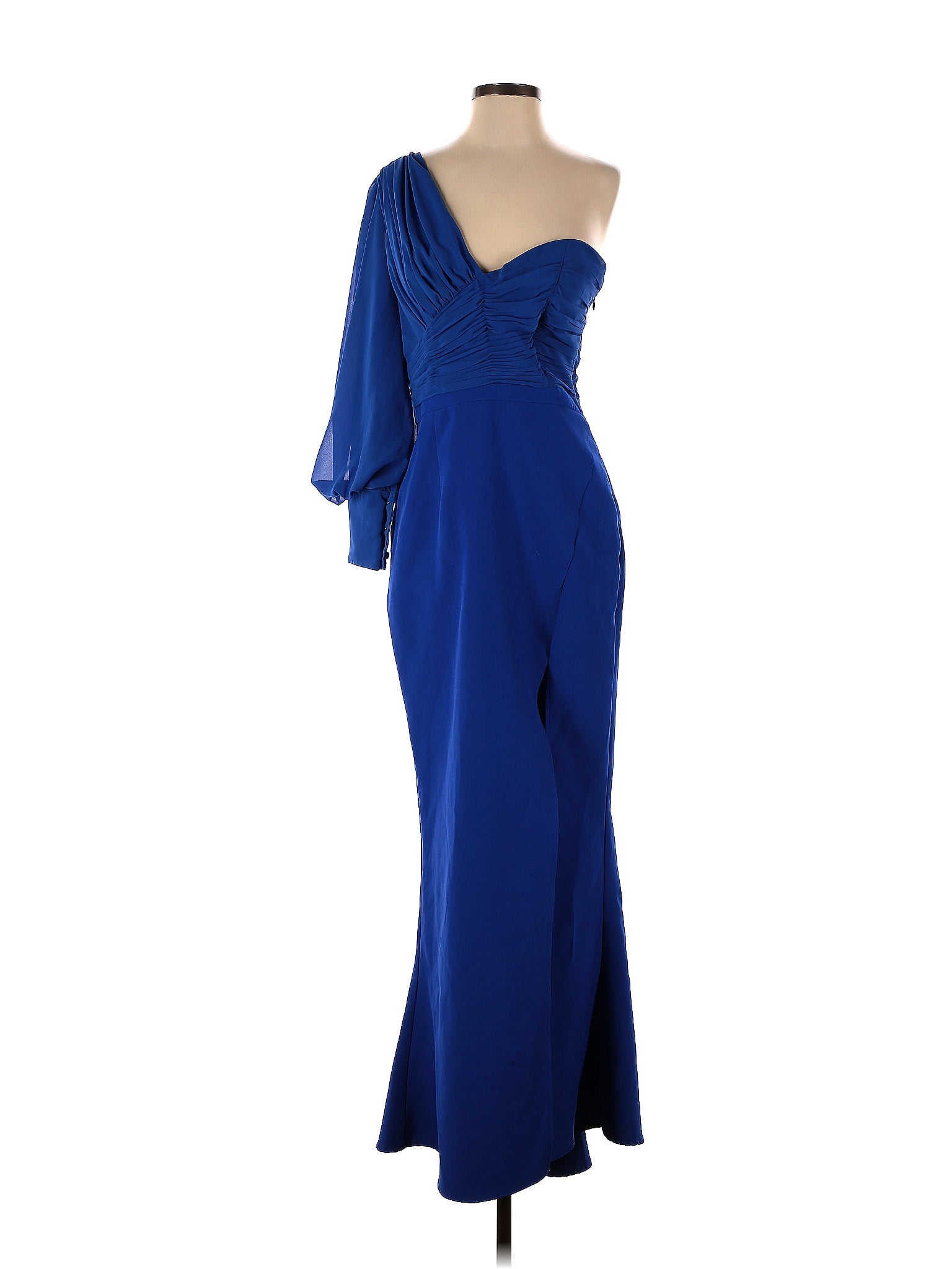 Elle Zeitoune 100% Polyester Solid Sapphire Blue Cocktail Dress Size M ...