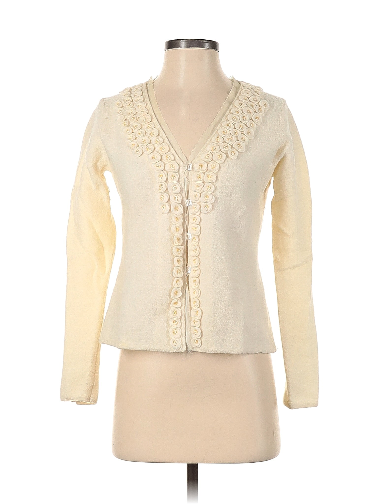 Moth 100% Merino Wool Color Block Solid Ivory Cardigan Size S - 72% off ...