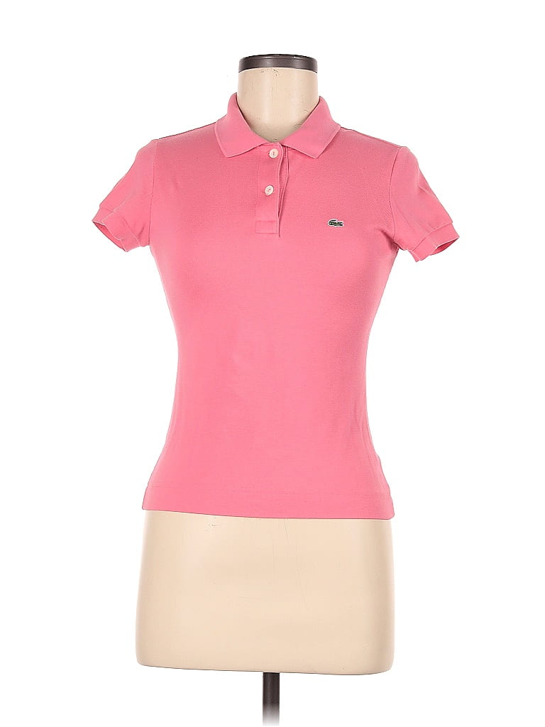 Lacoste Solid Pink Short Sleeve Polo Size 38 (EU) - 71% off | ThredUp