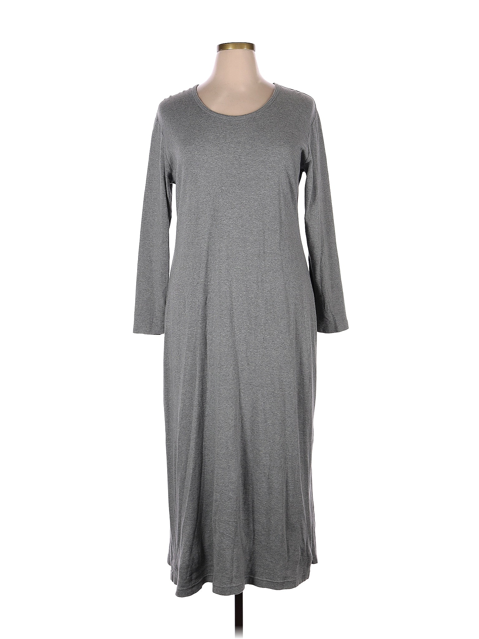 St. John's Bay 100% Cotton Solid Gray Casual Dress Size 16 - 72% off ...