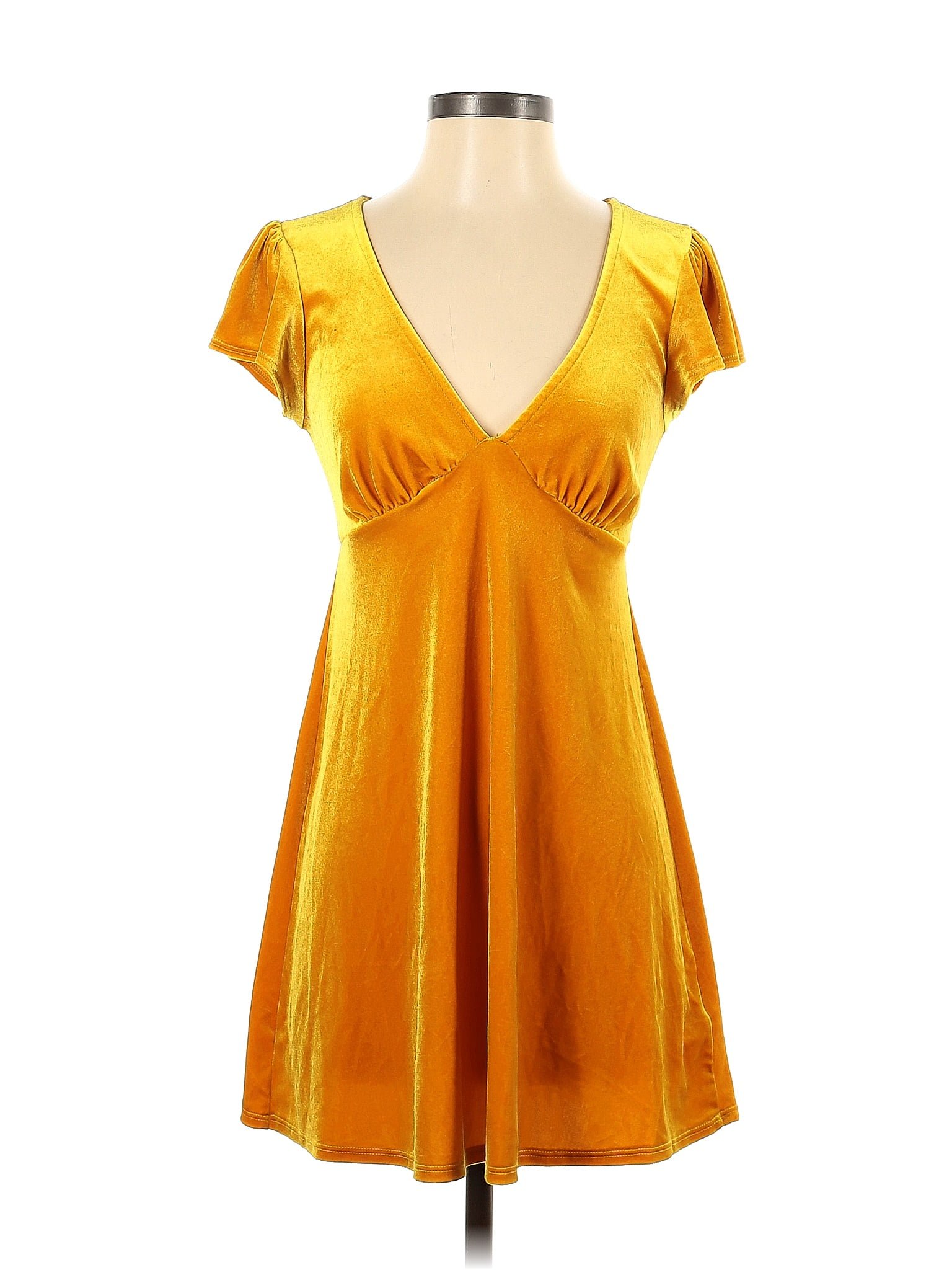 Urban Outfitters Solid Yellow Casual Dress Size S 67 off thredUP