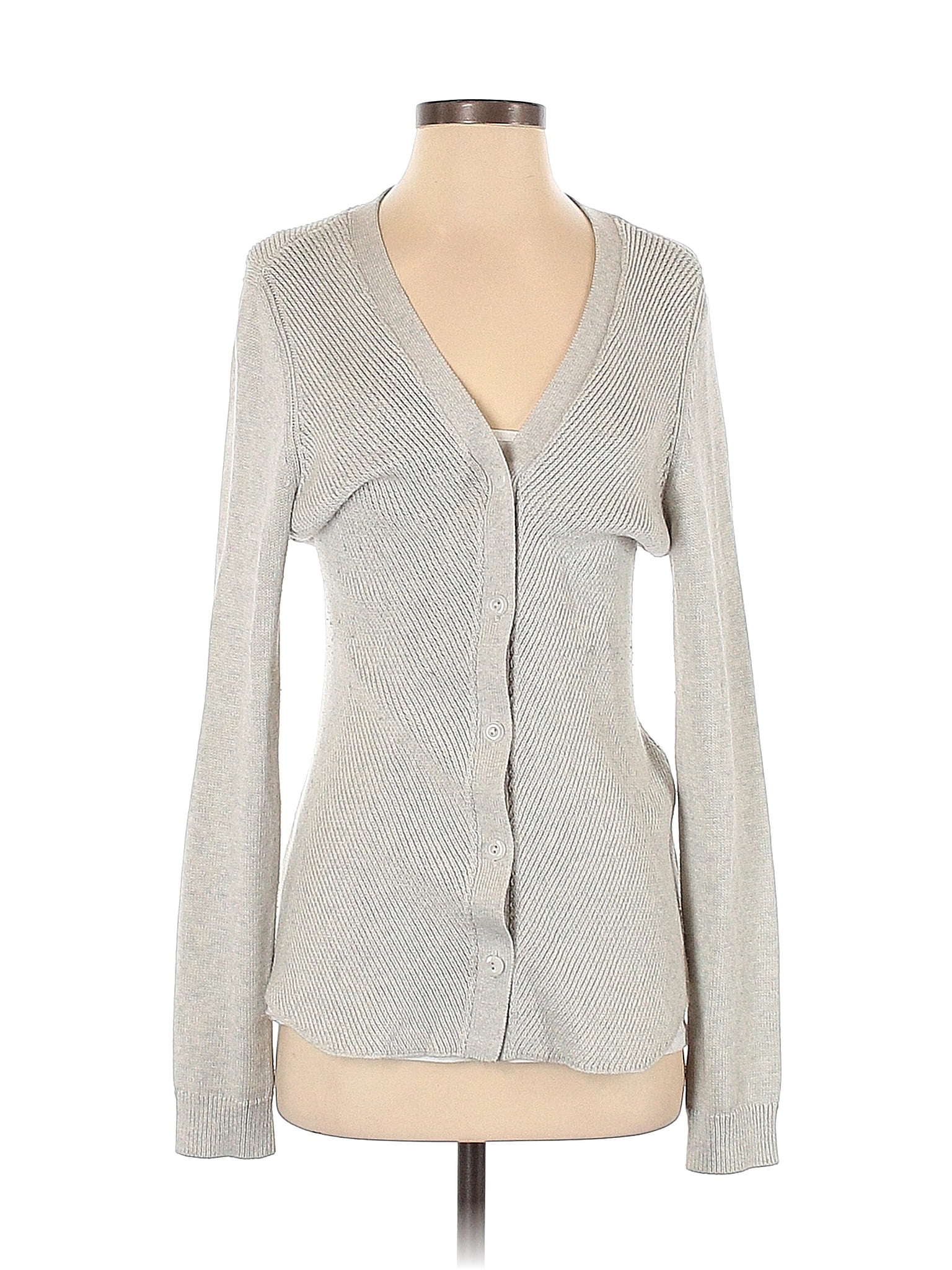 CAbi Color Block Solid Gray Silver Cardigan Size S - 67% off | thredUP