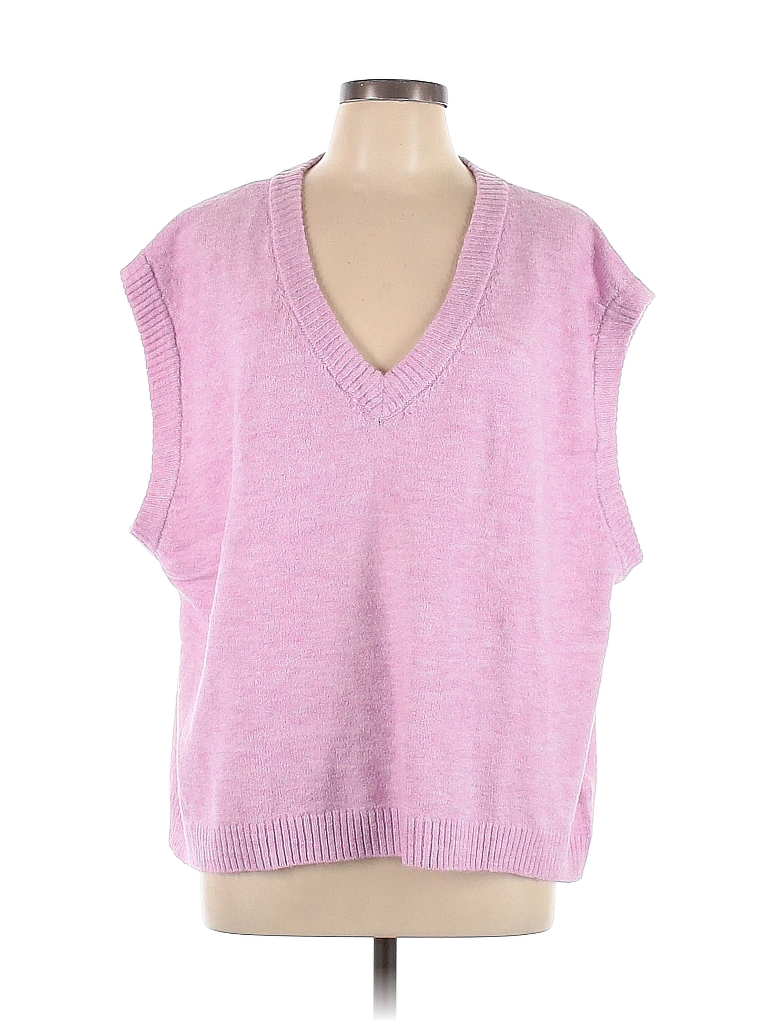 H&M Color Block Solid Pink Sweater Vest Size L 39 off thredUP