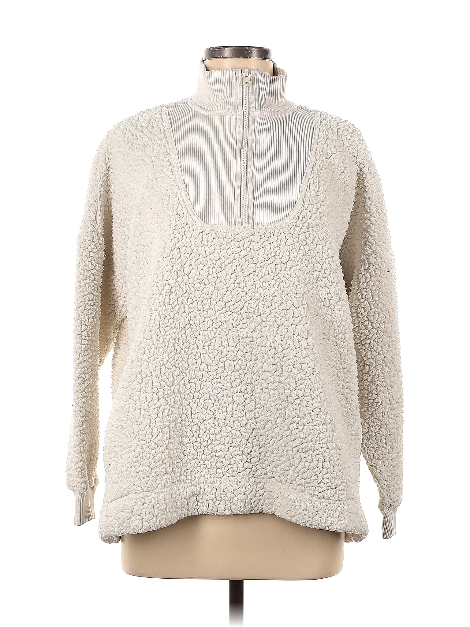 Aerie Solid Ivory Fleece Size M - 45% off | thredUP