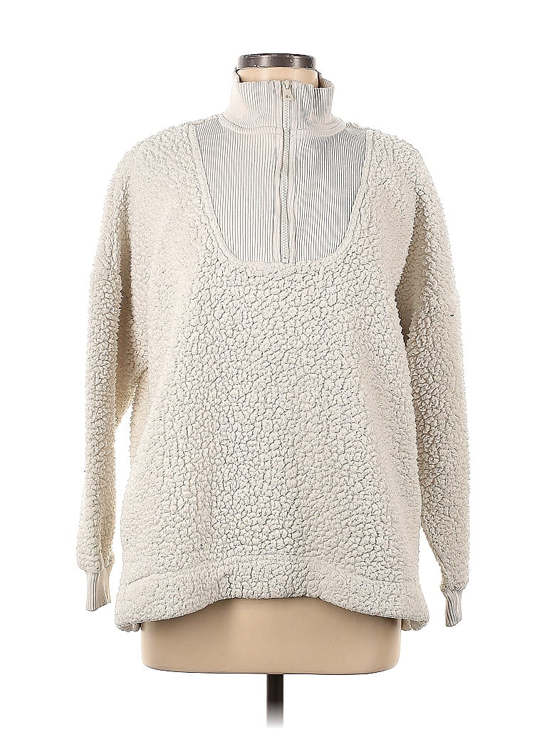 Aerie Solid Ivory Fleece Size M - 45% off | thredUP