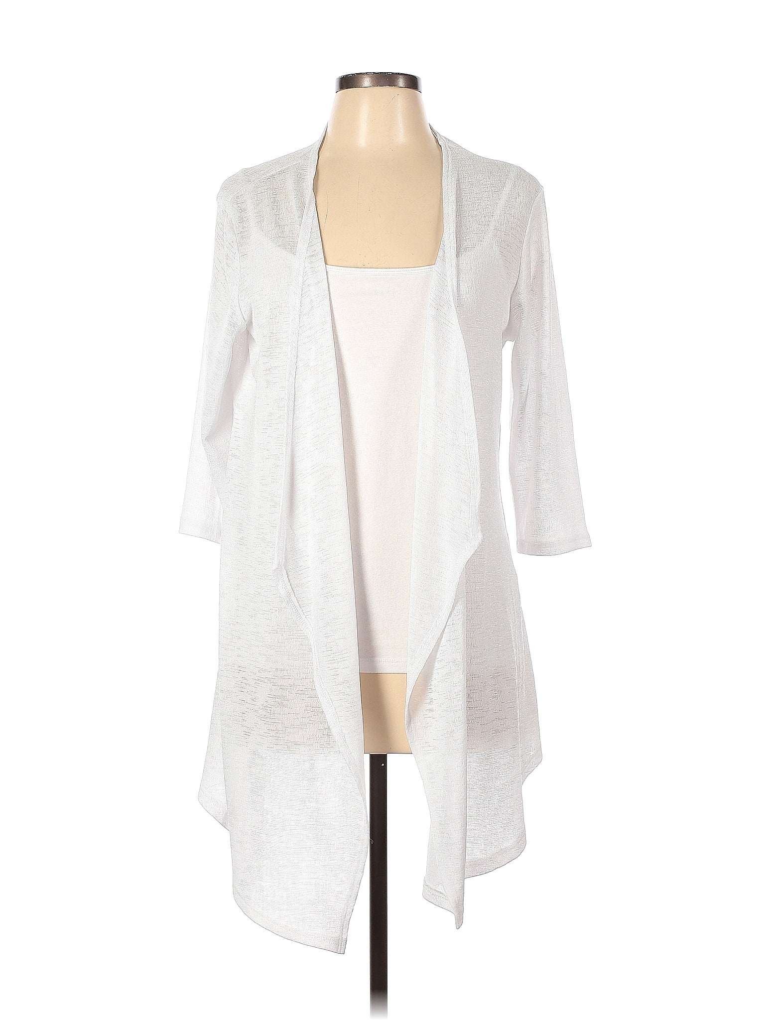 Clara Sun Woo Color Block Solid White Cardigan Size L - 74% off | thredUP